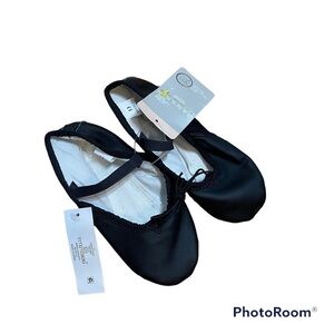 Danskin Ballet Shoes NWT Black Sz 13 Dance Flats Slip On Kids Girls